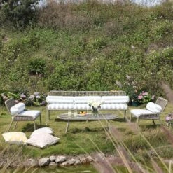 Pomona Rope Weave 5-Seater Sofa Set, Sage Striped Fabric With Taupe Frame 19 Pomona Rope Weave 5-Seater Sofa Set, Sage Striped Fabric With Taupe Frame -Daals Store OD POM TAU SAGESTRIPE CONVO SET scene1