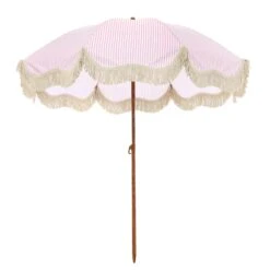 Gabriel Pink and White Striped Retro Fringed Garden Parasol β UPF50+ Tiltable Beach Umbrella 19 Gabriel Pink and White Striped Retro Fringed Garden Parasol β UPF50+ Tiltable Beach Umbrella -Daals Store OD PRSL 02 PINKSTRP WB1