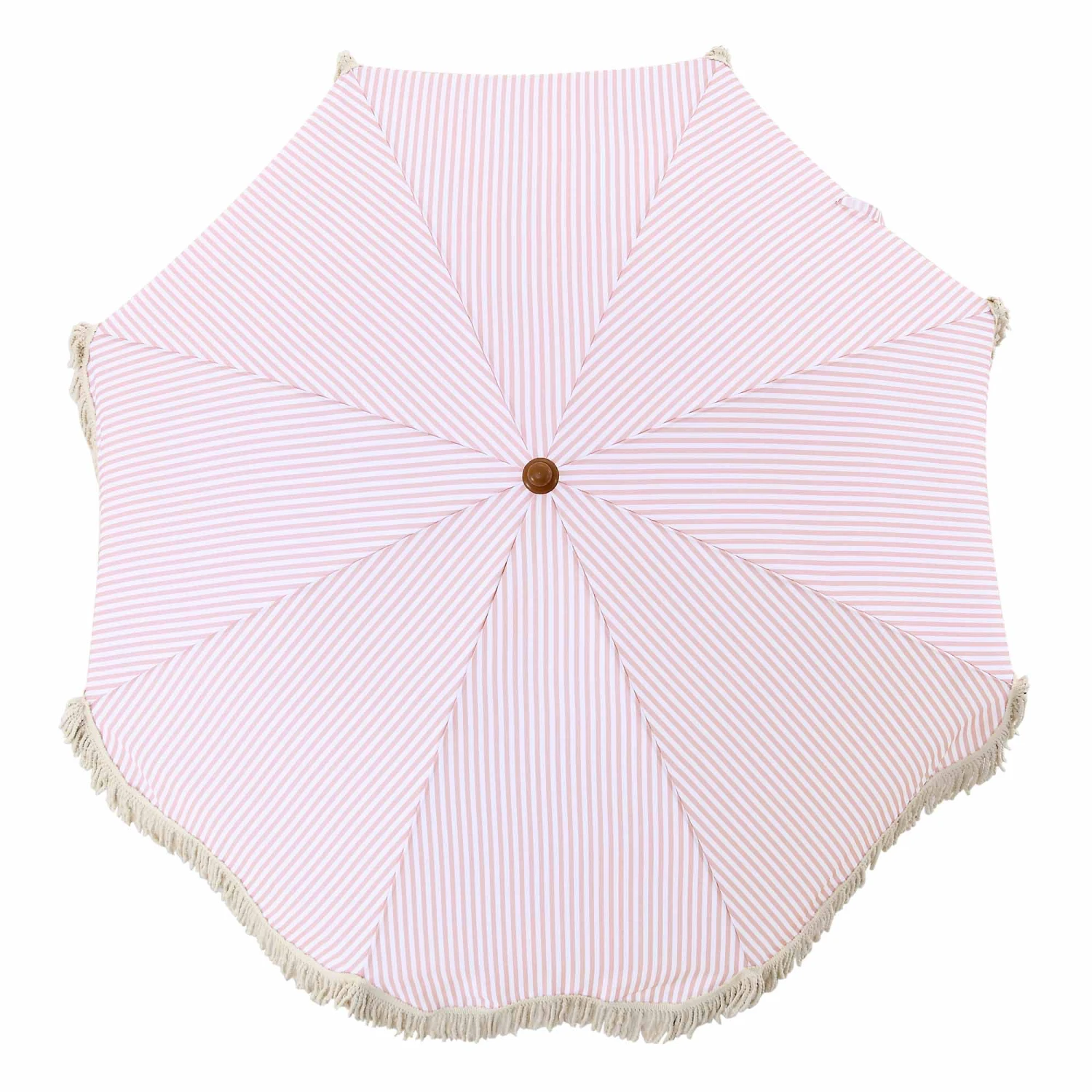 Gabriel Pink and White Striped Retro Fringed Garden Parasol β UPF50+ Tiltable Beach Umbrella 9 Gabriel Pink and White Striped Retro Fringed Garden Parasol β UPF50+ Tiltable Beach Umbrella - Image 9