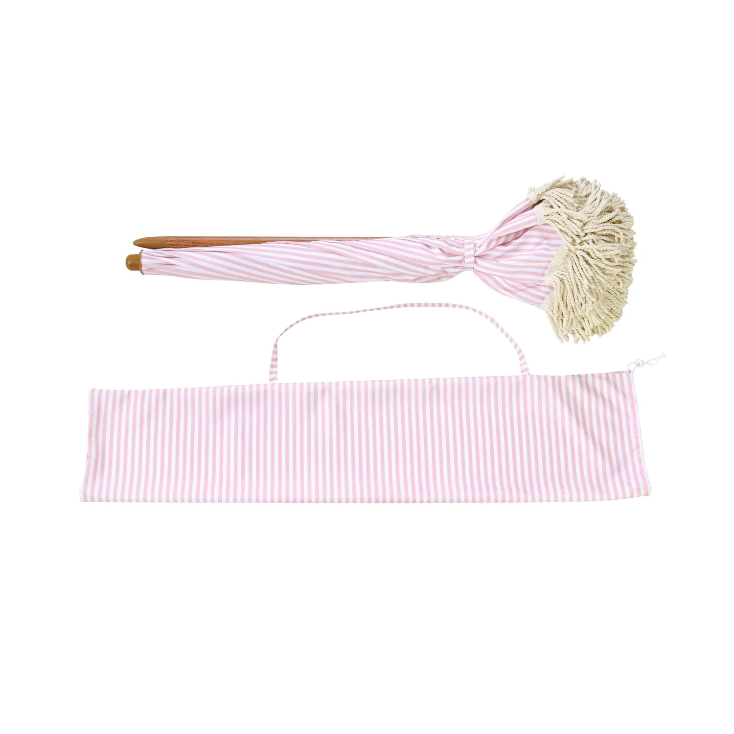 Gabriel Pink and White Striped Retro Fringed Garden Parasol β UPF50+ Tiltable Beach Umbrella 10 Gabriel Pink and White Striped Retro Fringed Garden Parasol β UPF50+ Tiltable Beach Umbrella - Image 10