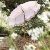 Gabriel Pink And White Striped Fringed Parasol With Tilt -Daals Store OD PRSL 02 PINKSTRP main