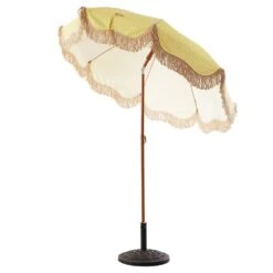 Gabriel Yellow and White Striped Fringed Parasol with Tilt β Vintage UPF50+ Garden and Beach Umbrella 18 Gabriel Yellow and White Striped Fringed Parasol with Tilt β Vintage UPF50+ Garden and Beach Umbrella -Daals Store OD PRSL 02 YELLOWSTRP WB2