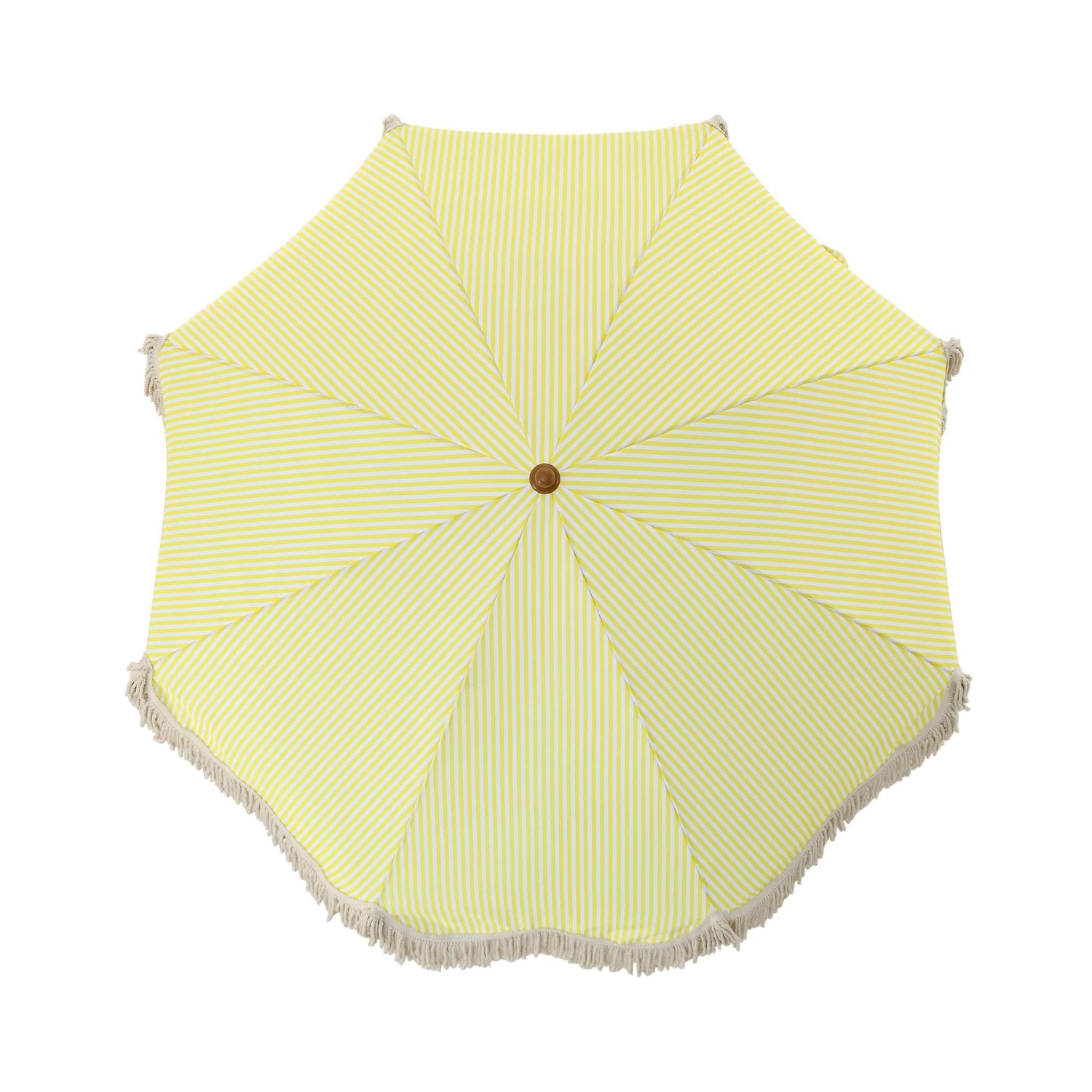 Gabriel Yellow and White Striped Fringed Parasol with Tilt β Vintage UPF50+ Garden and Beach Umbrella 7 Gabriel Yellow and White Striped Fringed Parasol with Tilt β Vintage UPF50+ Garden and Beach Umbrella - Image 7