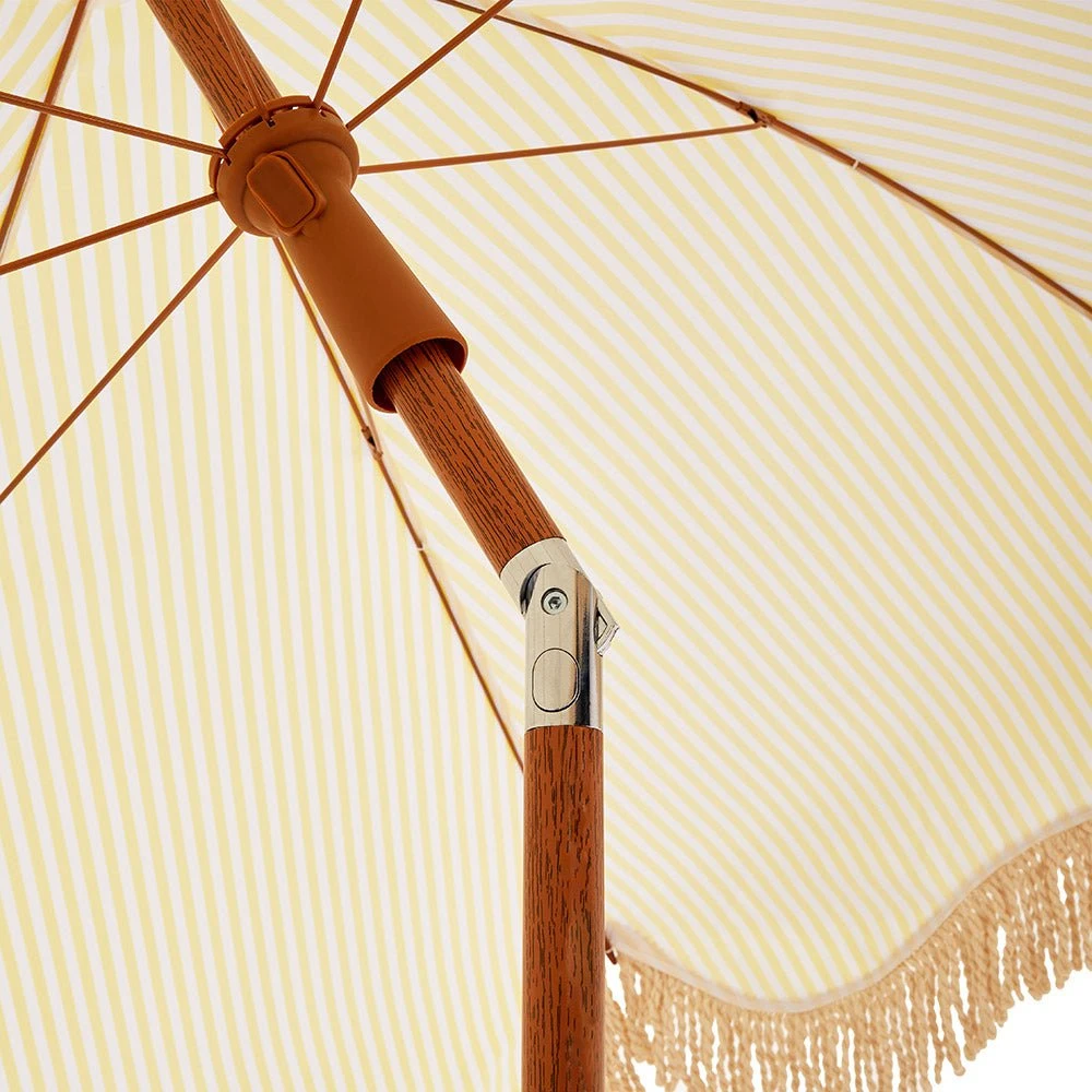 Gabriel Yellow and White Striped Fringed Parasol with Tilt β Vintage UPF50+ Garden and Beach Umbrella 11 Gabriel Yellow and White Striped Fringed Parasol with Tilt β Vintage UPF50+ Garden and Beach Umbrella - Image 11