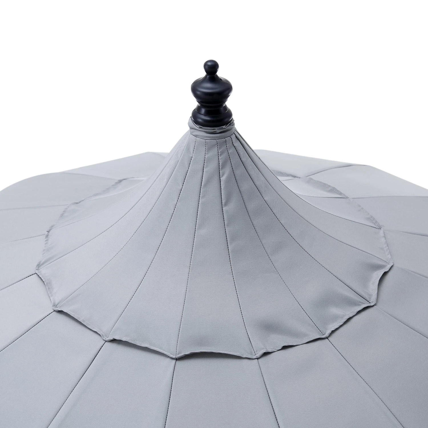 Hacienda 2.4M Light Grey Beaded Carousel Garden Parasol With Fringe Tassels And Aluminium Tilt 9 Hacienda 2.4M Light Grey Beaded Carousel Garden Parasol With Fringe Tassels And Aluminium Tilt - Image 9