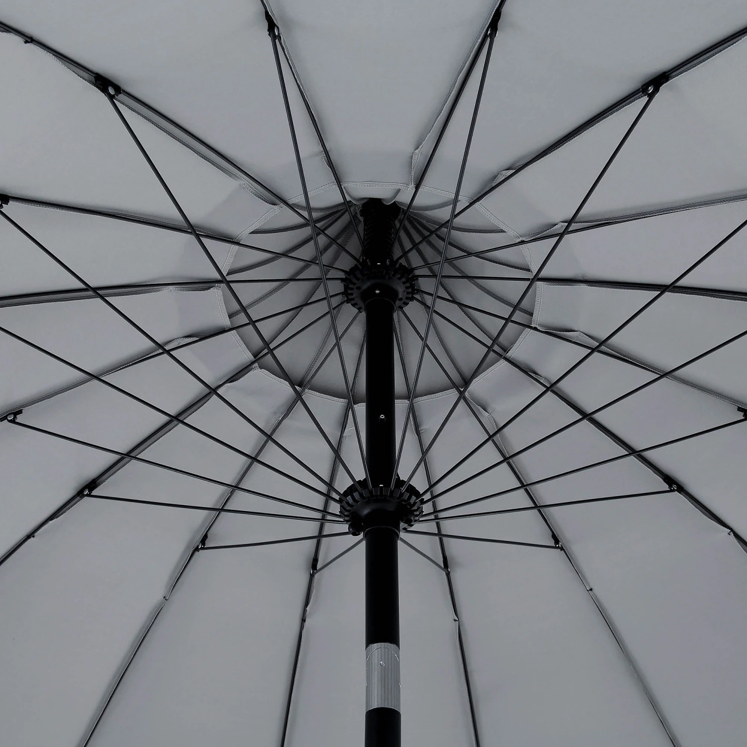 Hacienda 2.4M Light Grey Beaded Carousel Garden Parasol With Fringe Tassels And Aluminium Tilt 10 Hacienda 2.4M Light Grey Beaded Carousel Garden Parasol With Fringe Tassels And Aluminium Tilt - Image 10