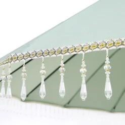 Hacienda 2.4M Sage Green Beaded Carousel Garden Parasol With Fringe Tassels And Aluminium Tilt -Daals Store OD PRSL 16 SAGE detail1