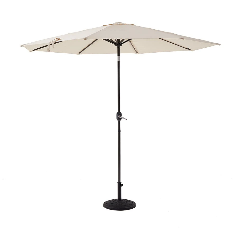 3M Solar LED Light Garden Parasol - Beige Angora Canopy with Tilt & Crank Aluminium Frame 9 3M Solar LED Light Garden Parasol - Beige Angora Canopy with Tilt & Crank Aluminium Frame - Image 9