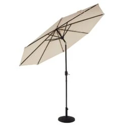3M Solar LED Light Garden Parasol - Beige Angora Canopy with Tilt & Crank Aluminium Frame 24 3M Solar LED Light Garden Parasol - Beige Angora Canopy with Tilt & Crank Aluminium Frame -Daals Store OD PRSL 23 BEIGE WB3