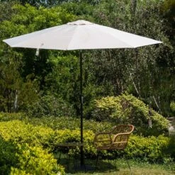 3M Solar LED Light Garden Parasol - Beige Angora Canopy with Tilt & Crank Aluminium Frame 20 3M Solar LED Light Garden Parasol - Beige Angora Canopy with Tilt & Crank Aluminium Frame -Daals Store OD PRSL 23 BEIGE scene6