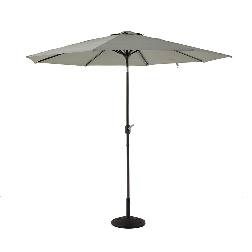 3M Solar LED Light Garden Parasol in Neutral Grey β Tilt & Crank Aluminium Frame Patio Umbrella 8 3M Solar LED Light Garden Parasol in Neutral Grey β Tilt & Crank Aluminium Frame Patio Umbrella - Image 8