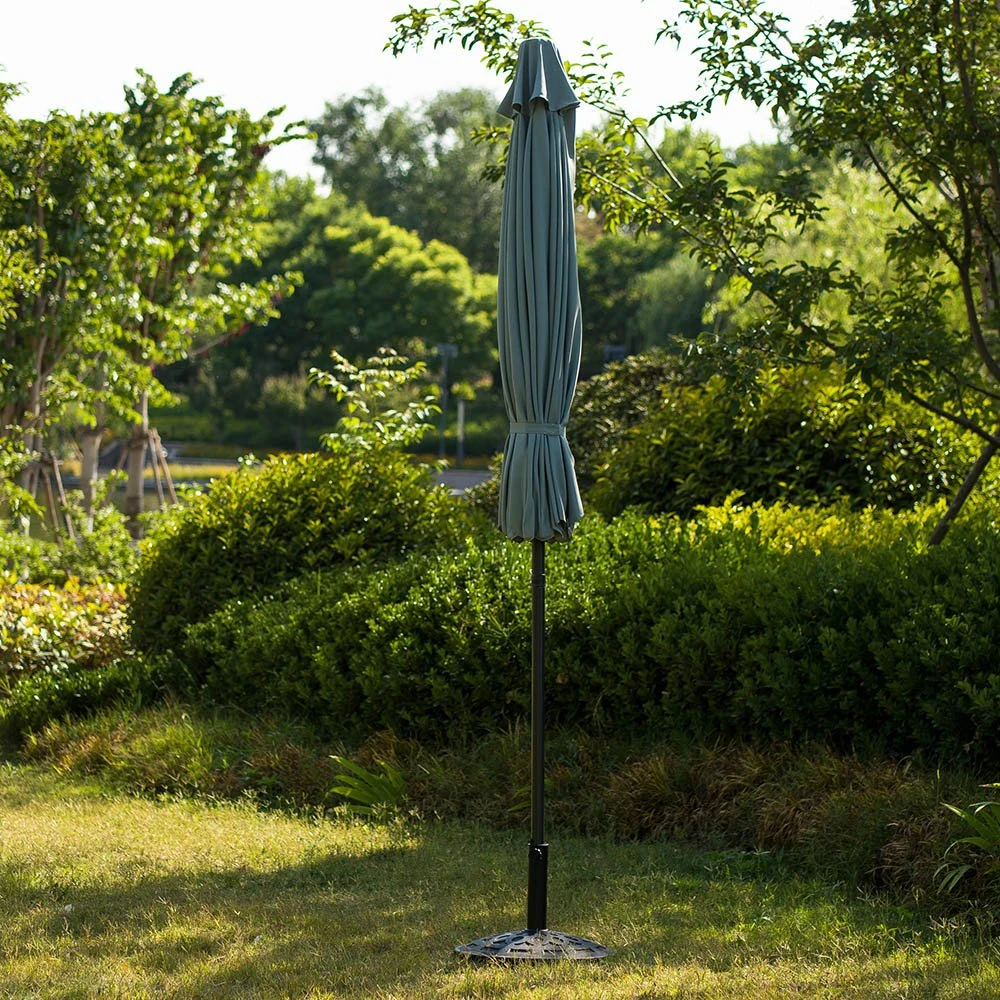 3M Solar LED Light Garden Parasol in Neutral Grey β Tilt & Crank Aluminium Frame Patio Umbrella 6 3M Solar LED Light Garden Parasol in Neutral Grey β Tilt & Crank Aluminium Frame Patio Umbrella - Image 6