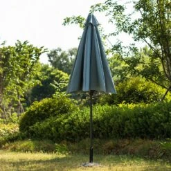 3M Solar LED Light Garden Parasol in Neutral Grey β Tilt & Crank Aluminium Frame Patio Umbrella 19 3M Solar LED Light Garden Parasol in Neutral Grey β Tilt & Crank Aluminium Frame Patio Umbrella -Daals Store OD PRSL 23 GREY scene6