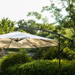 3M LED Light Cantilever Garden Leanover Parasol, Beige -Daals Store OD PRSL 24 BEIGE scene2