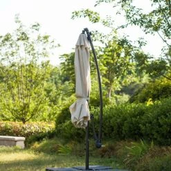 3M LED Light Cantilever Garden Leanover Parasol, Beige -Daals Store OD PRSL 24 BEIGE scene4