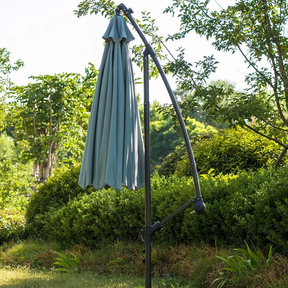 3M LED Light Cantilever Garden Leanover Parasol, Grey 4 3M LED Light Cantilever Garden Leanover Parasol, Grey - Image 4