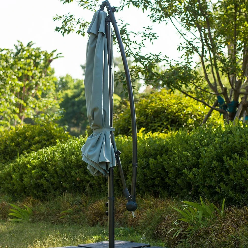 3M LED Light Cantilever Garden Leanover Parasol, Grey 5 3M LED Light Cantilever Garden Leanover Parasol, Grey - Image 5