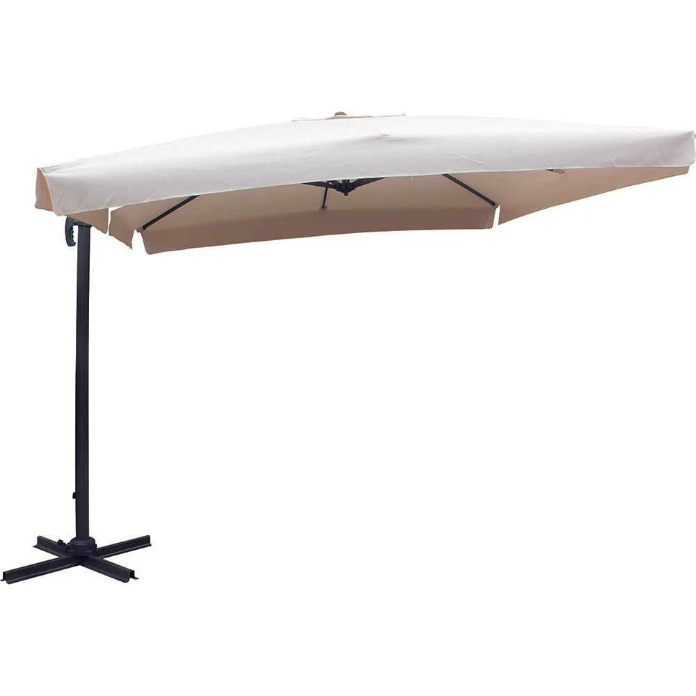 300cm Large Square 360° Aluminium Roma Cantilever Garden Hanging Parasol, Beige 5 300cm Large Square 360° Aluminium Roma Cantilever Garden Hanging Parasol, Beige - Image 5