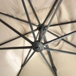 300cm Large Square 360° Aluminium Roma Cantilever Garden Hanging Parasol, Beige 14 300cm Large Square 360° Aluminium Roma Cantilever Garden Hanging Parasol, Beige -Daals Store OD PRSL 28 BEIGE detail1