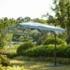 300cm Large Square 360° Aluminium Roma Cantilever Garden Hanging Parasol, Grey 17 300cm Large Square 360° Aluminium Roma Cantilever Garden Hanging Parasol, Grey -Daals Store OD PRSL 28 GREY main