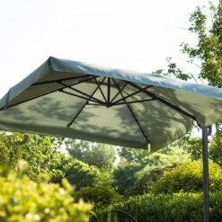 300cm Large Square 360° Aluminium Roma Cantilever Garden Hanging Parasol, Grey -Daals Store OD PRSL 28 GREY scene2