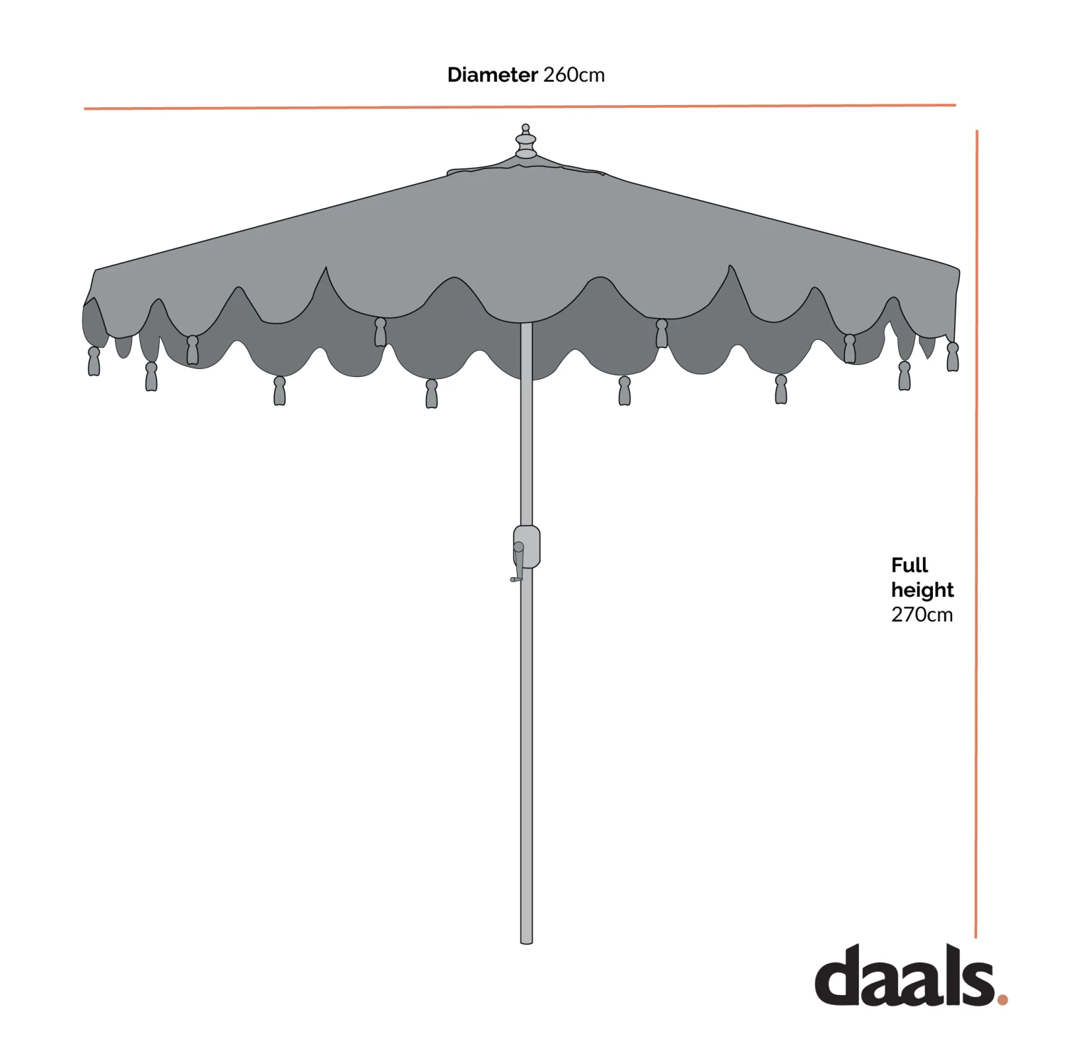 Tropical Pattern 2.6M Octagonal Tassel Parasol With Aluminium Tilt 6 Tropical Pattern 2.6M Octagonal Tassel Parasol With Aluminium Tilt - Image 6