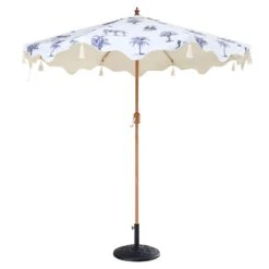 Tropical Pattern 2.6M Octagonal Tassel Parasol With Aluminium Tilt 17 Tropical Pattern 2.6M Octagonal Tassel Parasol With Aluminium Tilt -Daals Store OD PRSL 31 TROPI WB1