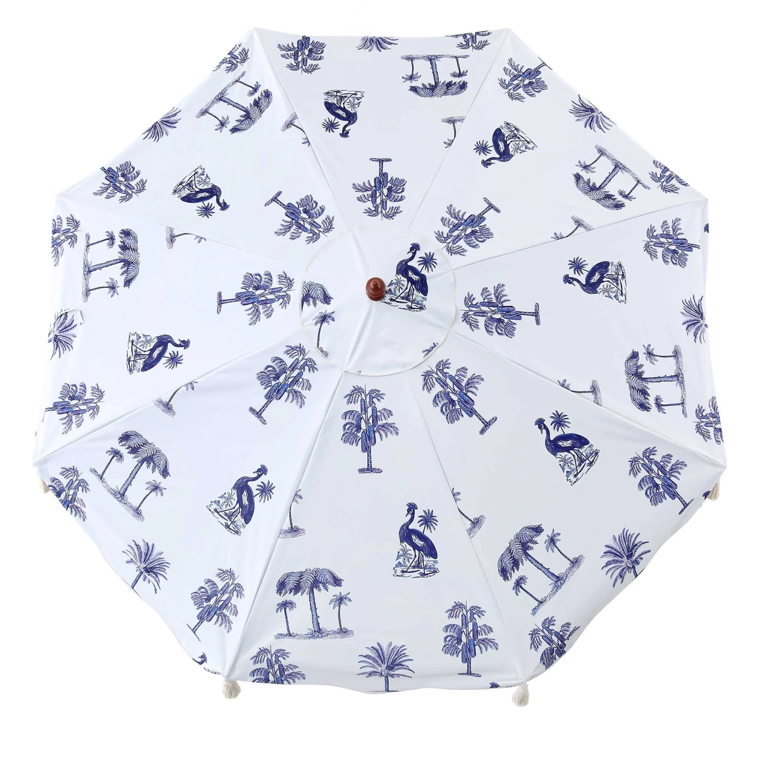 Tropical Pattern 2.6M Octagonal Tassel Parasol With Aluminium Tilt 9 Tropical Pattern 2.6M Octagonal Tassel Parasol With Aluminium Tilt - Image 9