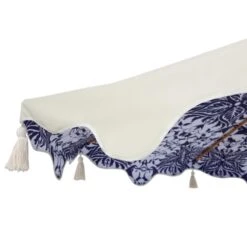 Blue Flower 2.6M Octagonal Tassel Parasol With Aluminium Tilt -Daals Store OD PRSL 33 BLUEFLOWER detail1