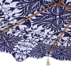 Blue Flower 2.6M Octagonal Tassel Parasol With Aluminium Tilt -Daals Store OD PRSL 33 BLUEFLOWER detail2