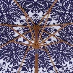 Blue Flower 2.6M Octagonal Tassel Parasol With Aluminium Tilt -Daals Store OD PRSL 33 BLUEFLOWER detail3