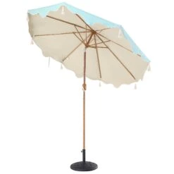 Green Chevron 2.6M Octagonal Tassel Parasol With Aluminium Tilt 18 Green Chevron 2.6M Octagonal Tassel Parasol With Aluminium Tilt -Daals Store OD PRSL 34 GREENSTRP WB2