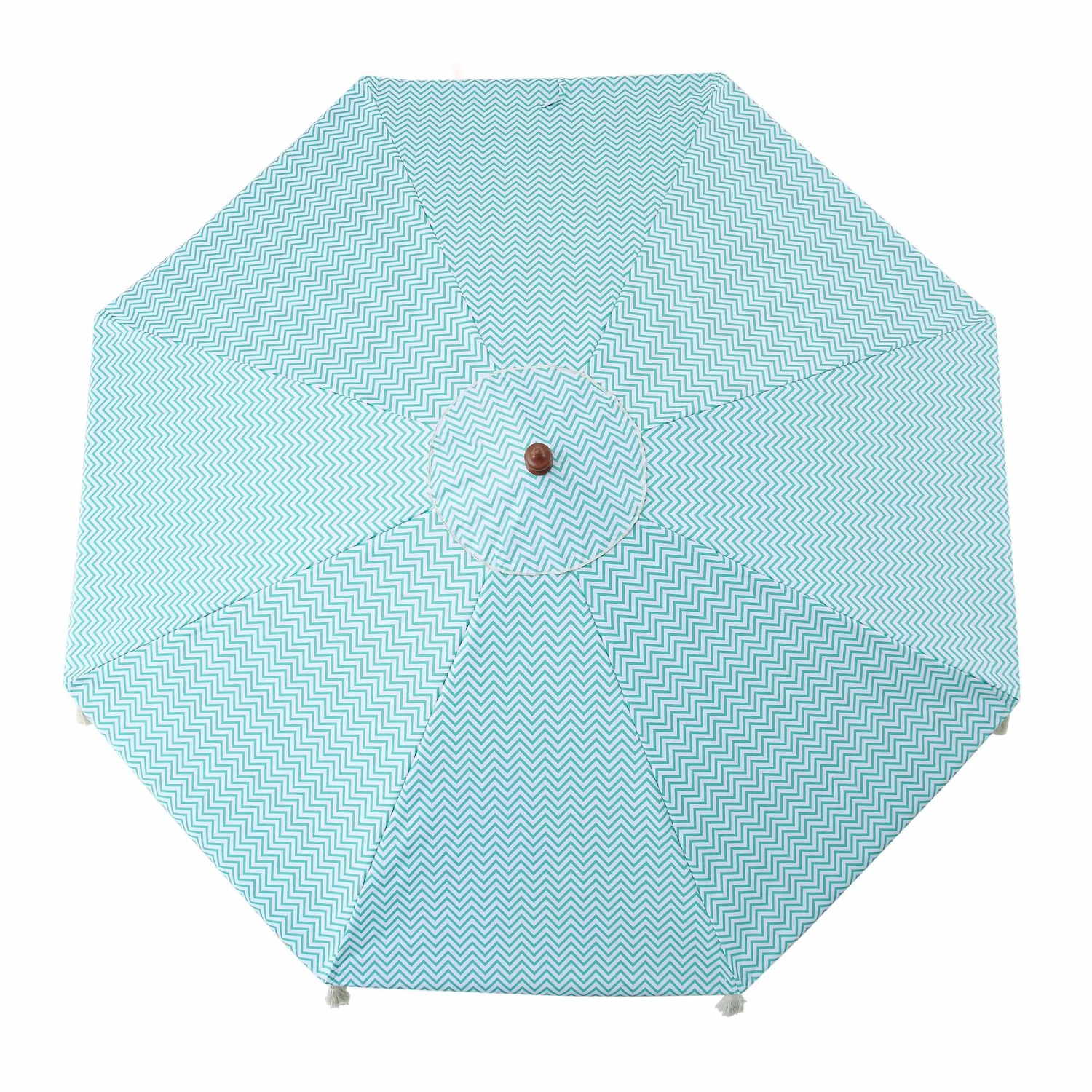 Green Chevron 2.6M Octagonal Tassel Parasol With Aluminium Tilt 9 Green Chevron 2.6M Octagonal Tassel Parasol With Aluminium Tilt - Image 9