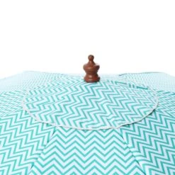 Green Chevron 2.6M Octagonal Tassel Parasol With Aluminium Tilt 23 Green Chevron 2.6M Octagonal Tassel Parasol With Aluminium Tilt -Daals Store OD PRSL 34 GREENSTRP detail1