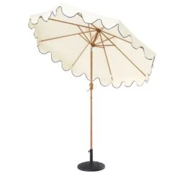 Beige 2.6M Octagonal Crank And Tilt Parasol With Navy Scalloped Edge 15 Beige 2.6M Octagonal Crank And Tilt Parasol With Navy Scalloped Edge -Daals Store OD PRSL 35 BLUEEDGE WB1