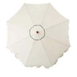 Beige 2.6M Octagonal Crank And Tilt Parasol With Navy Scalloped Edge 18 Beige 2.6M Octagonal Crank And Tilt Parasol With Navy Scalloped Edge -Daals Store OD PRSL 35 BLUEEDGE WB3