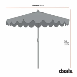 Beige & Grass Green Scalloped Octagonal Garden Parasol β 2.6m Crank and Tilt Outdoor Sun Shade 18 Beige & Grass Green Scalloped Octagonal Garden Parasol β 2.6m Crank and Tilt Outdoor Sun Shade -Daals Store OD PRSL 35 CHART 1