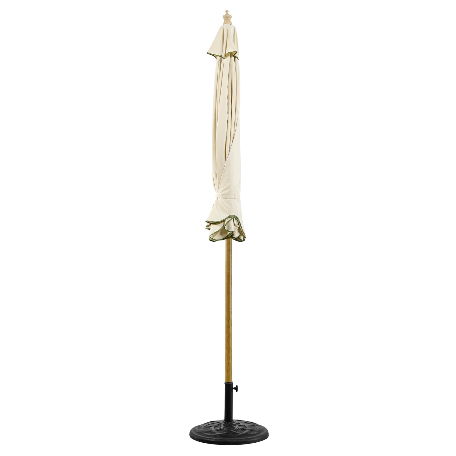 Beige & Grass Green Scalloped Octagonal Garden Parasol β 2.6m Crank and Tilt Outdoor Sun Shade 7 Beige & Grass Green Scalloped Octagonal Garden Parasol β 2.6m Crank and Tilt Outdoor Sun Shade - Image 7