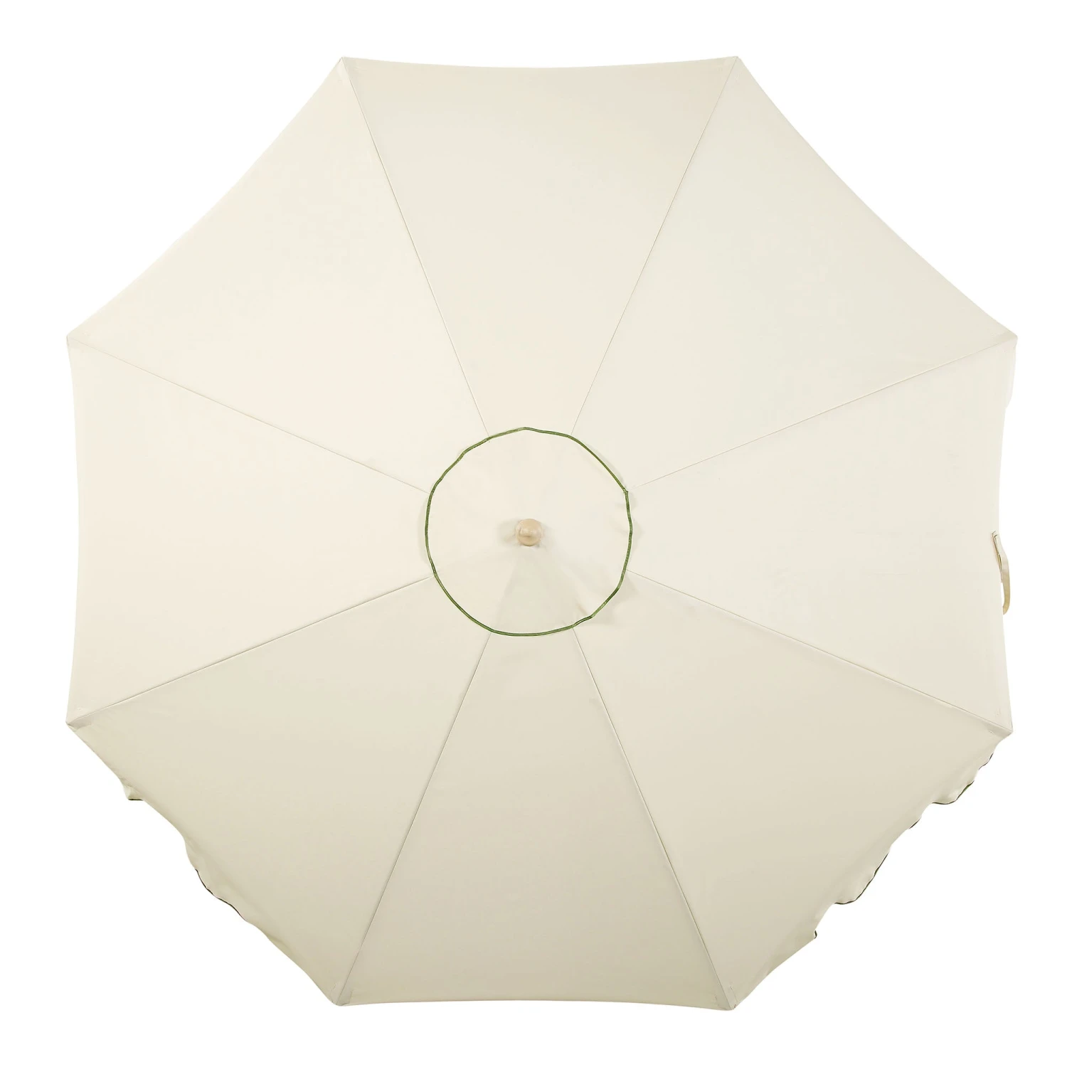 Beige & Grass Green Scalloped Octagonal Garden Parasol β 2.6m Crank and Tilt Outdoor Sun Shade 8 Beige & Grass Green Scalloped Octagonal Garden Parasol β 2.6m Crank and Tilt Outdoor Sun Shade - Image 8