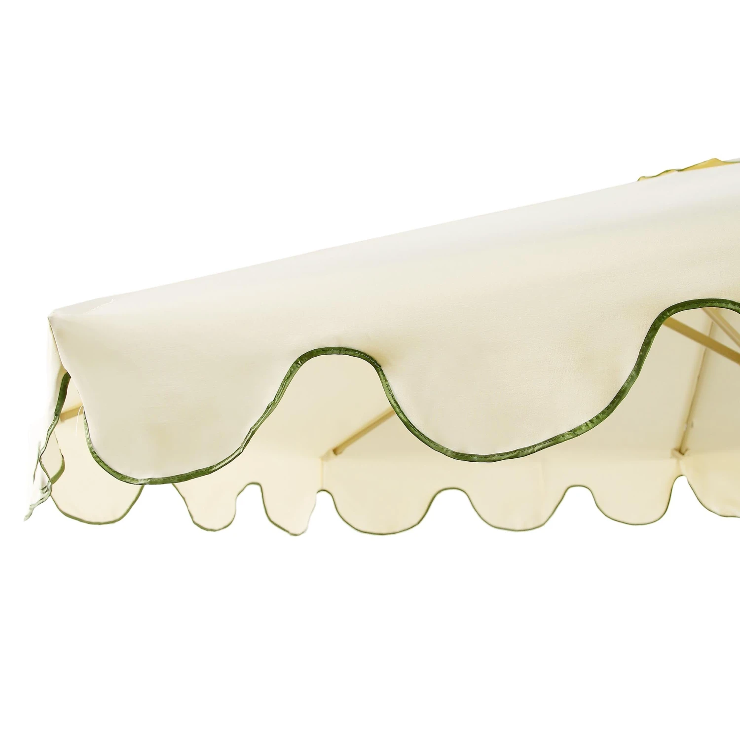 Beige & Grass Green Scalloped Octagonal Garden Parasol β 2.6m Crank and Tilt Outdoor Sun Shade 9 Beige & Grass Green Scalloped Octagonal Garden Parasol β 2.6m Crank and Tilt Outdoor Sun Shade - Image 9