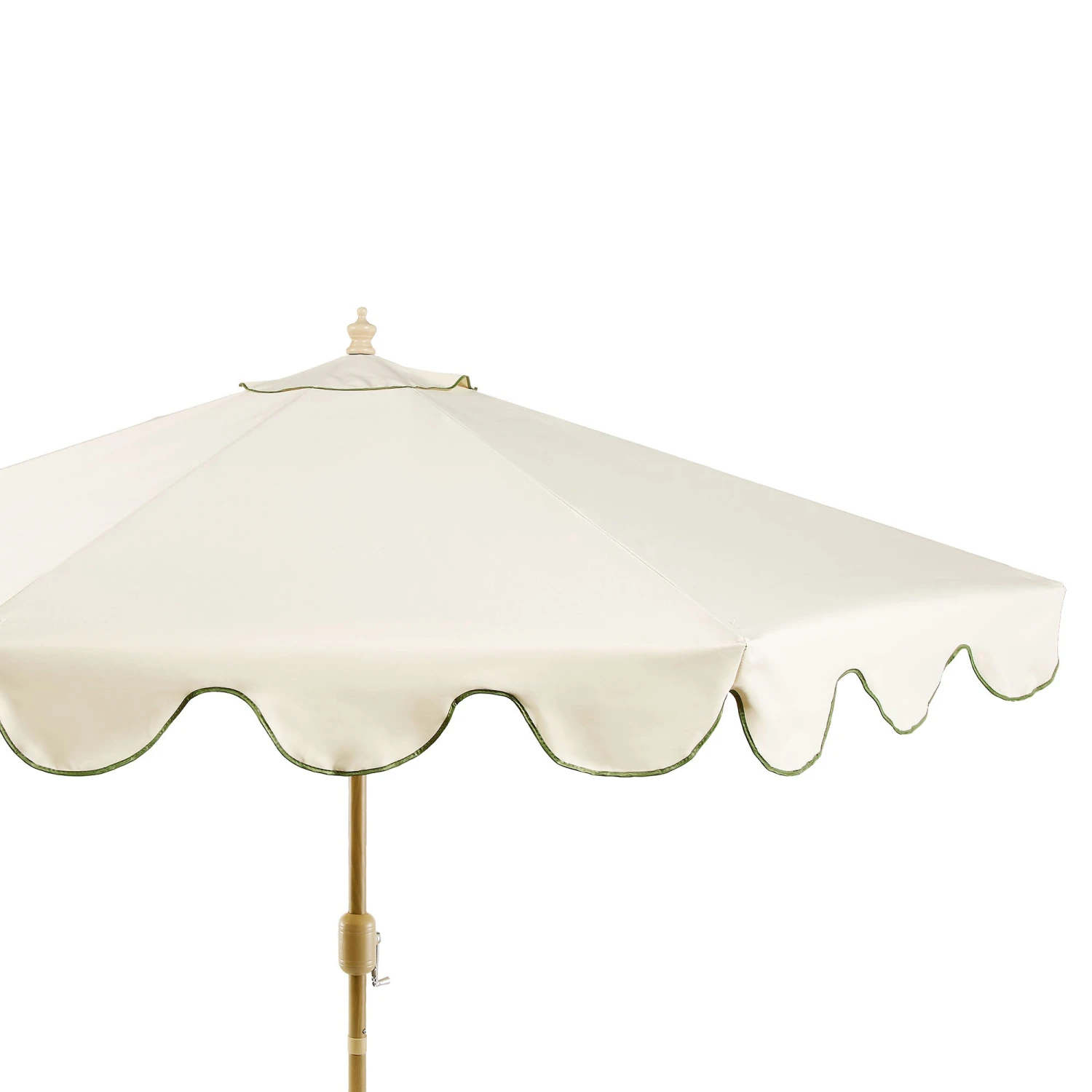 Beige & Grass Green Scalloped Octagonal Garden Parasol β 2.6m Crank and Tilt Outdoor Sun Shade 11 Beige & Grass Green Scalloped Octagonal Garden Parasol β 2.6m Crank and Tilt Outdoor Sun Shade - Image 11