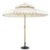 Fabienne Beige 3M Octagonal Double Top Crank And Tilt Parasol With Navy Scalloped Edge