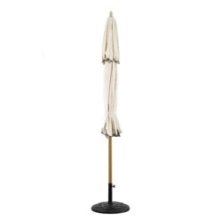 Fabienne Beige 3M Octagonal Double Top Crank And Tilt Parasol With Navy Scalloped Edge -Daals Store OD PRSL 41 BLUEEDGE WB3