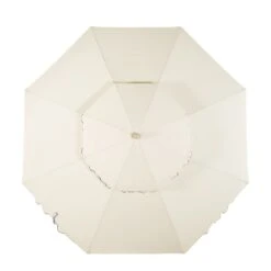 Fabienne Beige 3M Octagonal Double Top Crank And Tilt Parasol With Navy Scalloped Edge -Daals Store OD PRSL 41 BLUEEDGE WB4