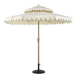 Fabienne 3m Octagonal Double Top Parasol β Beige with Green Scalloped Edge Crank & Tilt Garden Umbrella 18 Fabienne 3m Octagonal Double Top Parasol β Beige with Green Scalloped Edge Crank & Tilt Garden Umbrella -Daals Store OD PRSL 41 GREENEDGE WB1