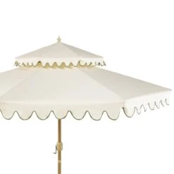 Fabienne 3m Octagonal Double Top Parasol β Beige with Green Scalloped Edge Crank & Tilt Garden Umbrella 24 Fabienne 3m Octagonal Double Top Parasol β Beige with Green Scalloped Edge Crank & Tilt Garden Umbrella -Daals Store OD PRSL 41 GREENEDGE detail1