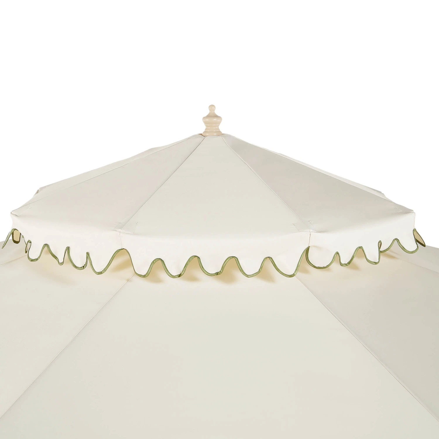 Fabienne 3m Octagonal Double Top Parasol β Beige with Green Scalloped Edge Crank & Tilt Garden Umbrella 14 Fabienne 3m Octagonal Double Top Parasol β Beige with Green Scalloped Edge Crank & Tilt Garden Umbrella - Image 14