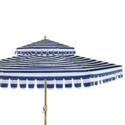 Fabienne Blue And White Striped 3M Double Top Crank And Tilt Parasol -Daals Store OD PRSL 42 BLUESTRIPE detail1