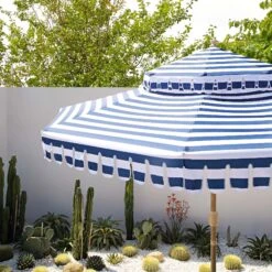 Fabienne Blue And White Striped 3M Double Top Crank And Tilt Parasol -Daals Store OD PRSL 42 BLUESTRIPE scene2