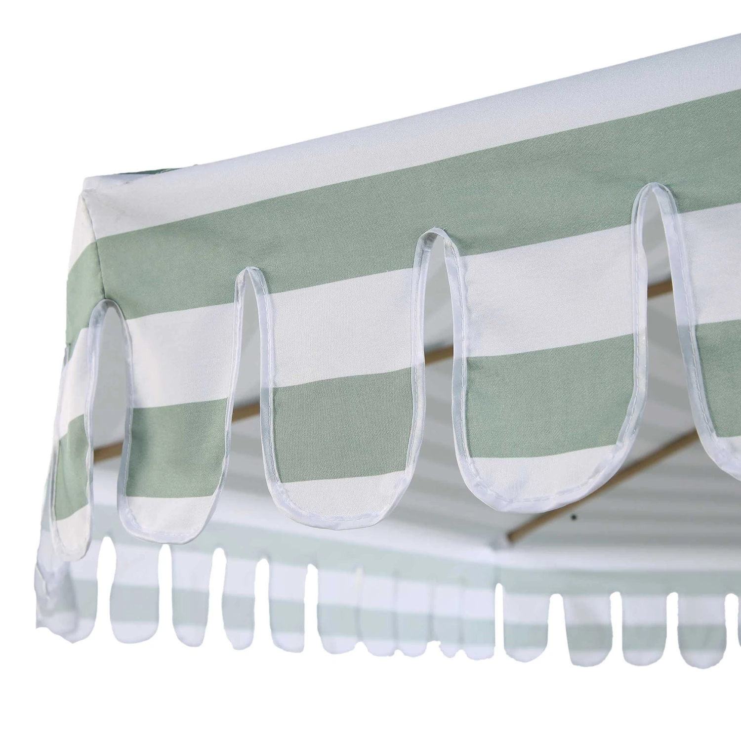 Fabienne Sage Green And White Striped 3M Double Top Crank And Tilt Parasol 10 Fabienne Sage Green And White Striped 3M Double Top Crank And Tilt Parasol - Image 10